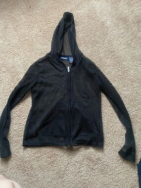 Catalina Black Mesh Zip Hoodie